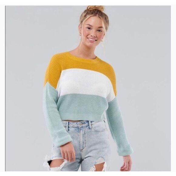 Hollister Colorblock Crewneck Sweater XS - Picture 1 of 6